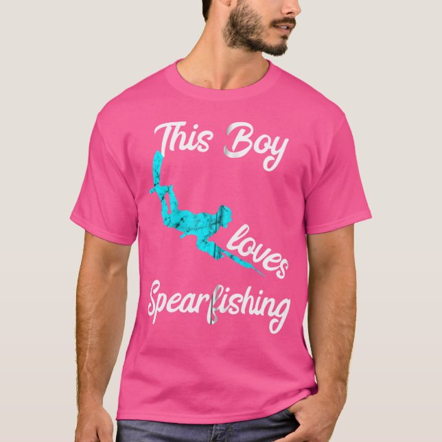 This Boy Loves Spearfishing Speardiver Spearfisher T-Shirt (Front)