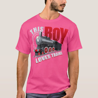This boy loves trains locomotives Kid sboys train T-Shirt