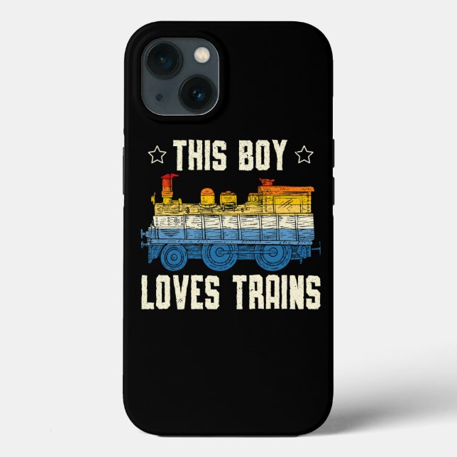 This Boy Loves Trains Lover Railway Locomotive Tra Case-Mate iPhone Case (Back)