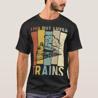 This Boy Loves Trains Train Boys Train Locomotive  T-Shirt