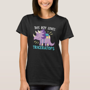 This Boy Loves Triceratops Dinosaur Prehistoric Di T-Shirt