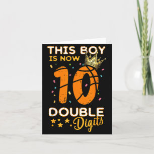 This Boy Now 10 Double Digits Crown 10th Birthday Card