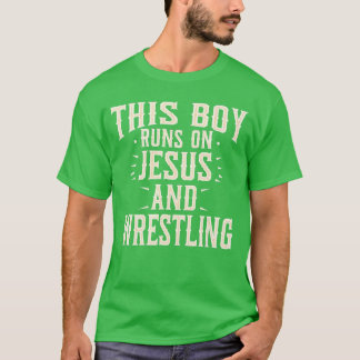 This Boy On Jesus Wrestling Faith Sports Boys boy T-Shirt
