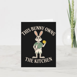 This bunny owns the kitchen rabbit humour pickleba card