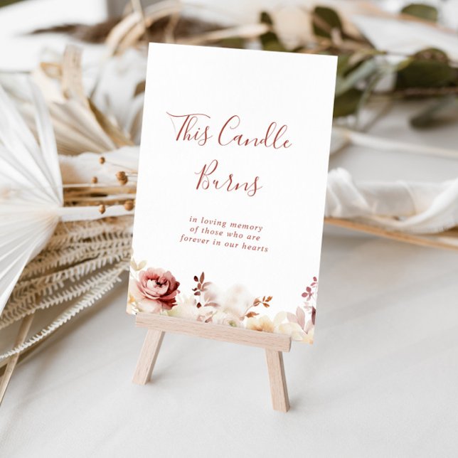 This Calligraphy Graceful Floral Candle Burns Sign (Creator Uploaded)