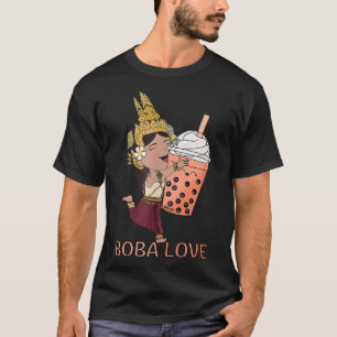 This Cambodian Apsara princess loves her boba T-Shirt