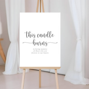 This Candle Burns Calligraphy Silver Sign