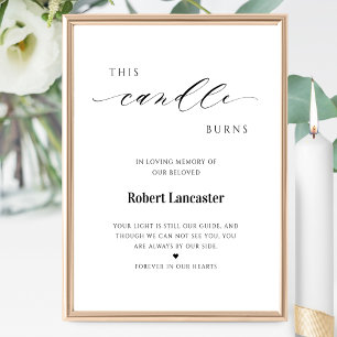 This Candle Burns, Candle Memorial Funeral Sign