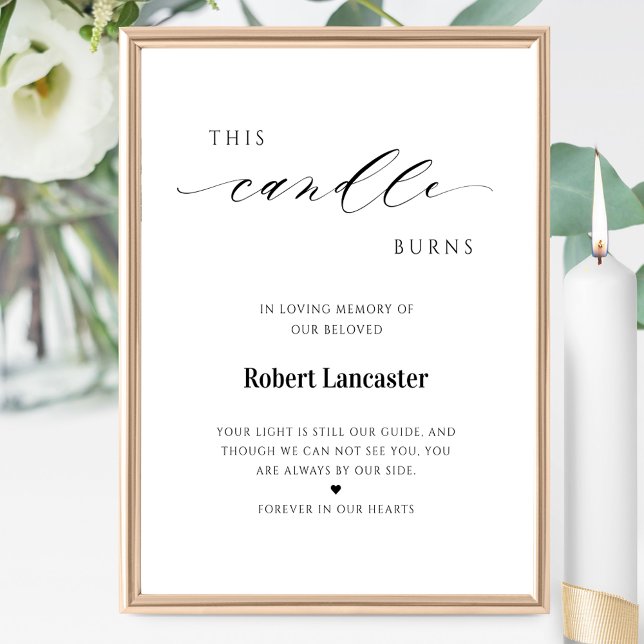 This Candle Burns, Candle Memorial Funeral Sign (Creator Uploaded)