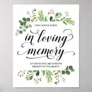 This candle burns in loving memory Memorial Sign