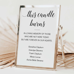 This Candle Burns In Loving Memory Names Wedding Poster