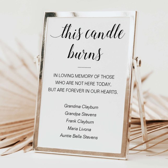 This Candle Burns In Loving Memory Names Wedding Poster (Creator Uploaded)