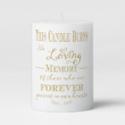 This candle burns in memory loss one gold