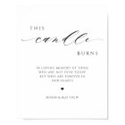 This Candle Burns, In Memory Wedding Sign