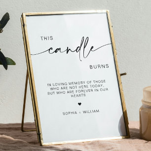 This Candle Burns, In Memory Wedding Sign