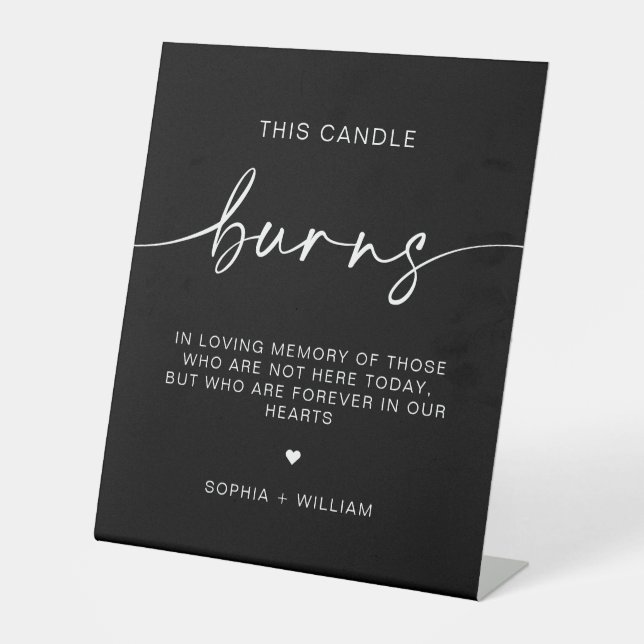 This Candle Burns, In Memory Wedding Sign (Front)