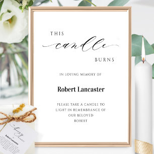 This Candle Burns, Memorial, Funeral Favour Sign