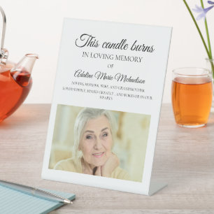 This Candle Burns Memory Photo Wedding Pedestal Sign