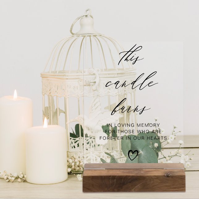 This Candle Burns Wedding Memory Table Acrylic Sign (This Candle Burns Wedding Memory Table Acrylic Sign)