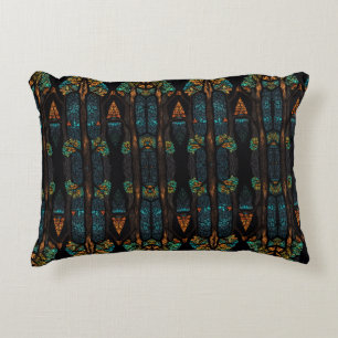 This captivating artwork features a stained glass decorative cushion