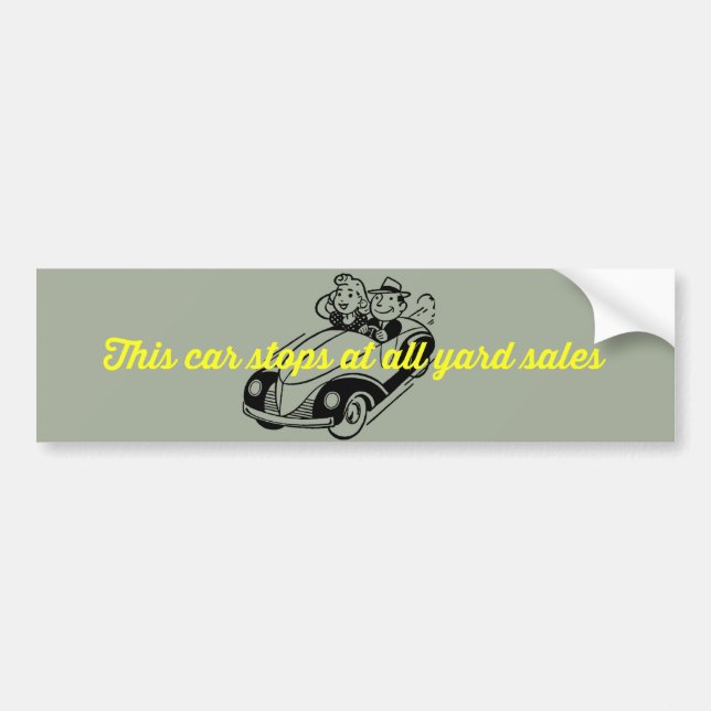 This Car Stops for All Yard Sales Bumper Sticker (Front)