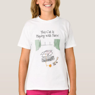 "This Cat Is" Cartoon Series Playing with Yarn T-Shirt