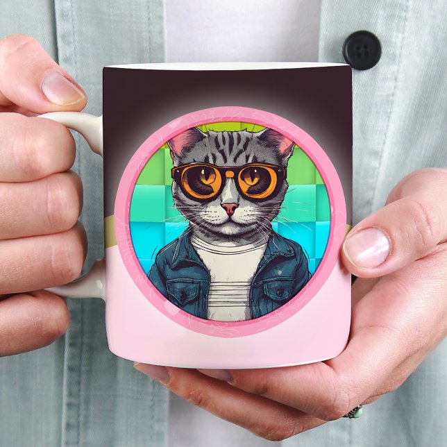 This cat's style is the cat's meow large coffee mug (Creator Uploaded)