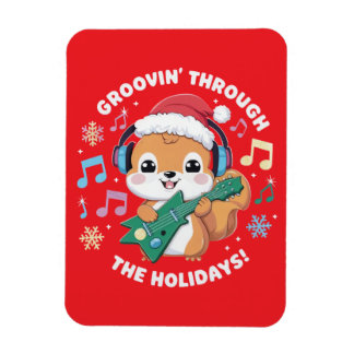This charming graphic features a squirrel wearing magnet
