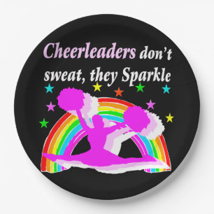 THIS CHEERLEADER SPARKLES DESIGN PAPER PLATE
