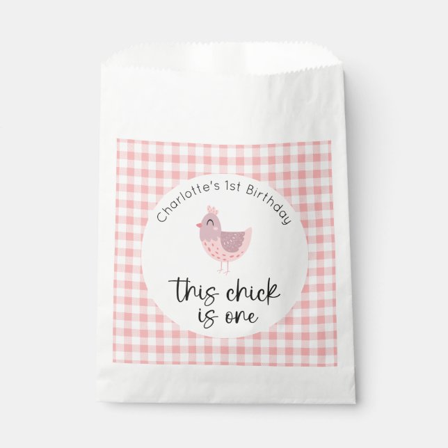 This Chick is One 1st Birthday Favour Bags (Front)