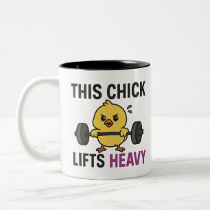 This Chick Lifts Heavy Two-Tone Coffee Mug