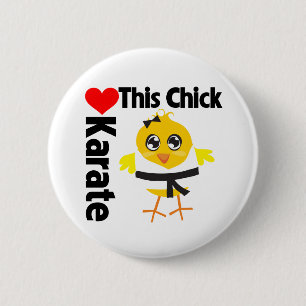 This Chick Loves Karate 6 Cm Round Badge
