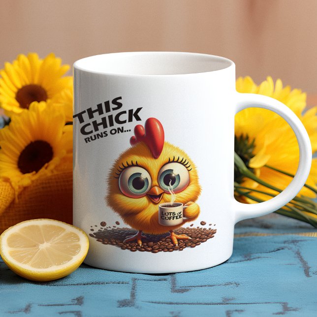 This Chick Runs On... Coffee Large Coffee Mug (Creator Uploaded)