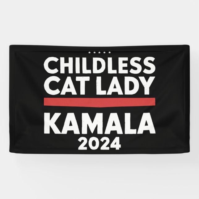 This Childless Cat Lady is Voting Kamala 2024 Banner (Horizontal)