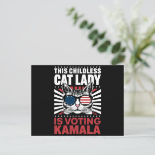 This Childless Cat Lady is Voting Kamala 2024 Postcard
