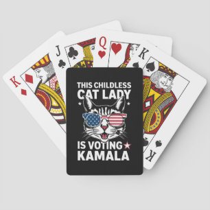 This Childless Cat Lady is Voting Kamala Election Playing Cards