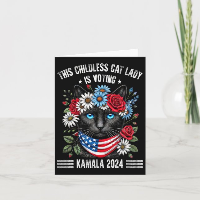 This Childless Cat Lady Is Voting Kamala-harris 20 Card (Front)
