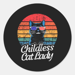 This Childless Cat Lady Is Voting Kamala-harris 20 Classic Round Sticker