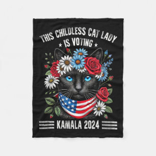 This Childless Cat Lady Is Voting Kamala-harris 20 Fleece Blanket