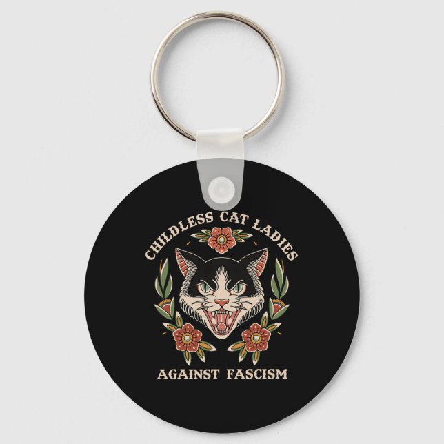 This Childless Cat Lady Is Voting Kamala-harris 20 Key Ring (Front)