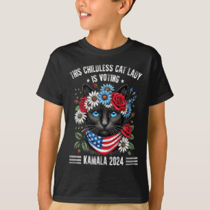 This Childless Cat Lady Is Voting Kamala-harris 20 T-Shirt