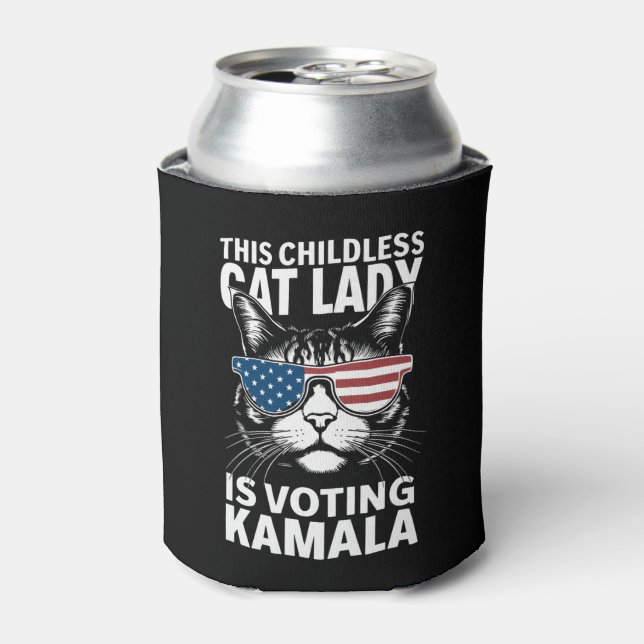 This Childless Cat Lady is Voting Kamala-Harris 24 Can Cooler (Can Front)