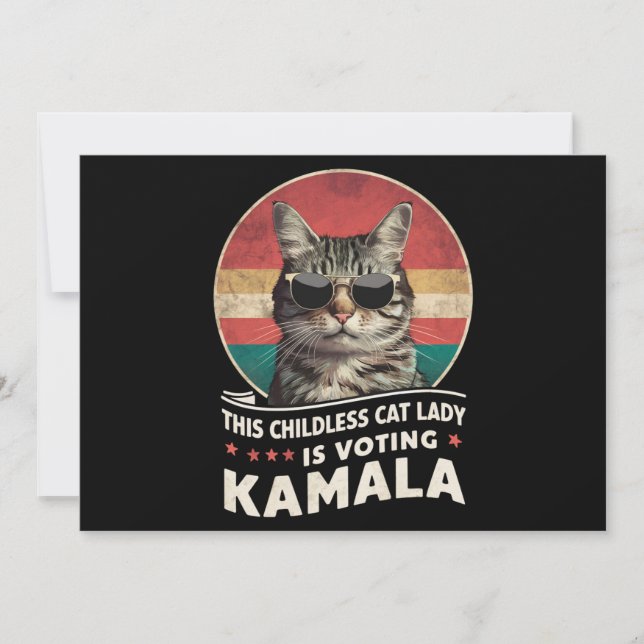 This Childless Cat Lady is Voting Kamala Invitation (Front)