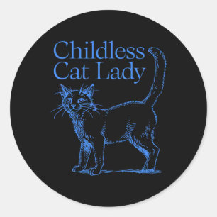 This Childless Cat Lady Is Voting Kamala Shirt Classic Round Sticker