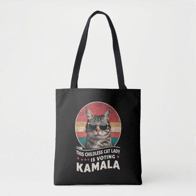 This Childless Cat Lady is Voting Kamala Tote Bag (Front)