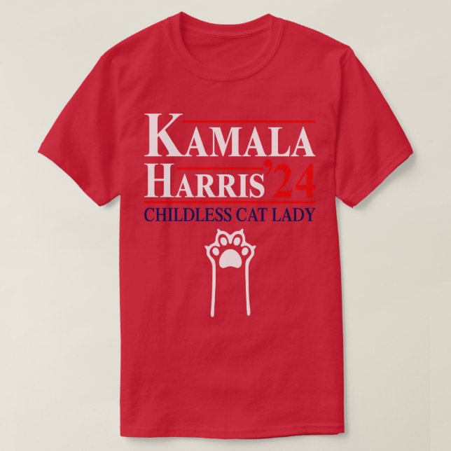 This Childless Cat Lady Is Voting KamalaElection 2 T-Shirt (Design Front)