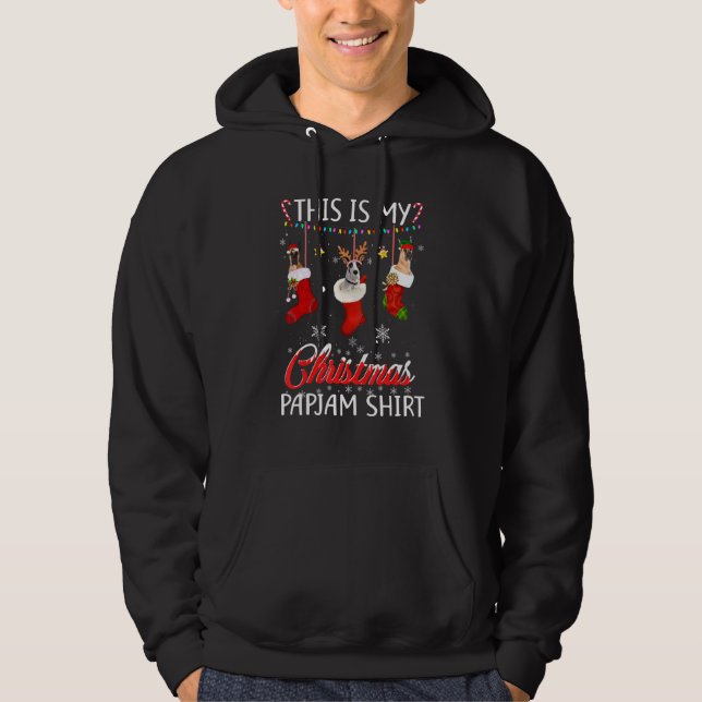 This Christmas Pajama Great Dane In Socks Dog Hoodie (Front)