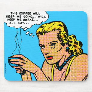 This Coffee Will Keep Me Awake - blue Mouse Pad