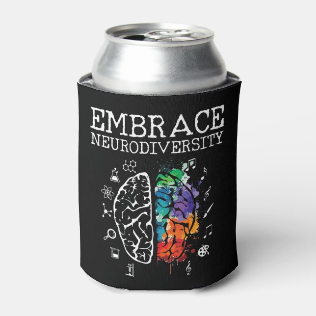 this cool neurodiversity shirt is perfect for adhd can cooler (Can Front)