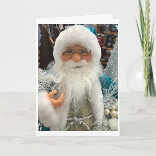 THIS COOL SANTA WISHES "MERRY CHRISTMAS" TO YOU CARD (Front)